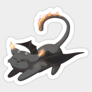 Stretching Hellcat Sticker